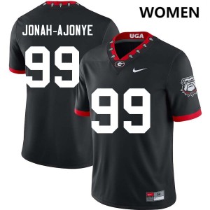 Women Joseph Jonah-Ajonye 100th Anniversary Black Georgia Bulldogs #99 College Football Stitched Jerseys 955265-131