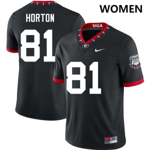 Women Josh Horton 100th Anniversary Black Georgia Bulldogs #81 College Football Player Jerseys 885167-282