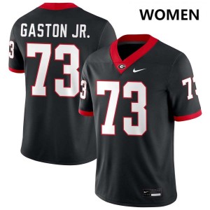 Women Juan Gaston Black Georgia Bulldogs #73 College Football Player Jerseys 615252-516