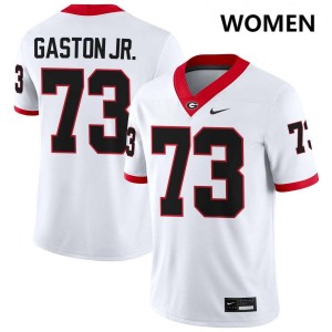 Women Juan Gaston White Georgia Bulldogs #73 College Football 2025-26 Jersey 384948-965