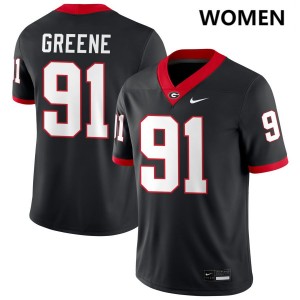 Women Justin Greene Black Georgia Bulldogs #91 College Football Game Jersey 739370-936
