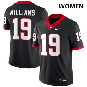Women Justin Williams Black Georgia Bulldogs #19 College Football 2025 Jersey 892000-695