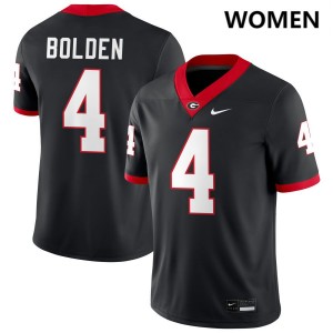 Women KJ Bolden Black Georgia Bulldogs #4 College Football Stitched Jerseys 268804-814