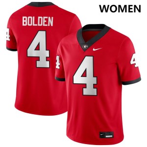 Women KJ Bolden Red Georgia Bulldogs #4 College Football Player Jersey 728695-284
