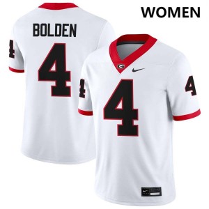 Women KJ Bolden White Georgia Bulldogs #4 College Football Player Jerseys 898038-915