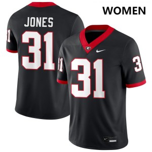 Women Kyron Jones Black Georgia Bulldogs #31 College Football Player Jersey 868492-629