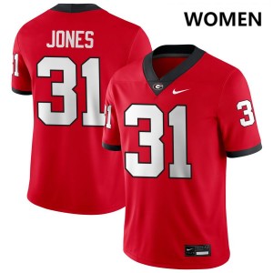 Women Kyron Jones Red Georgia Bulldogs #31 College Football NCAA Jersey 563939-890