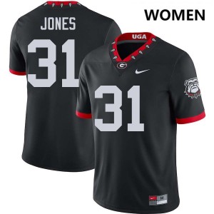 Women Kyron Jones 100th Anniversary Black Georgia Bulldogs #31 College Football Game Jerseys 243371-617