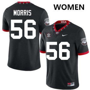 Women Micah Morris 100th Anniversary Black Georgia Bulldogs #56 College Football Limited Jersey 665192-649