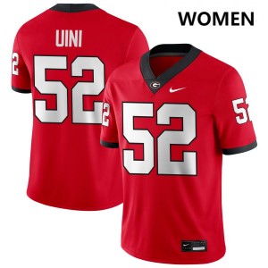 Women Michael Uini Red Georgia Bulldogs #52 College Football Alumni Jerseys 769212-700
