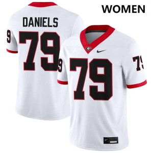Women Nyier Daniels White Georgia Bulldogs #79 College Football Alumni Jerseys 259383-776