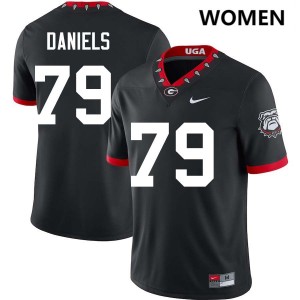 Women Nyier Daniels 100th Anniversary Black Georgia Bulldogs #79 College Football 2025-26 Jerseys 247004-516