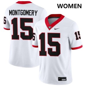 Women Ryan Montgomery White Georgia Bulldogs #15 College Football High School Jerseys 743678-444