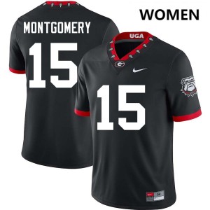 Women Ryan Montgomery 100th Anniversary Black Georgia Bulldogs #15 College Football Player Jersey 698865-733