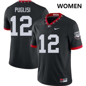 Women Ryan Puglisi 100th Anniversary Black Georgia Bulldogs #12 College Football Official Jersey 992871-613