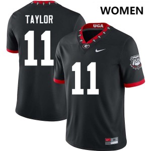 Women Talyn Taylor 100th Anniversary Black Georgia Bulldogs #11 College Football Alumni Jerseys 365831-680