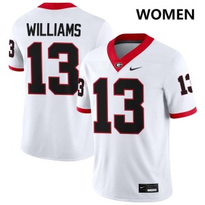 Women Tyler J. Williams White Georgia Bulldogs #13 College Football 2025-26 Jersey 143285-758