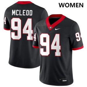Women Xzavier McLeod Black Georgia Bulldogs #94 College Football 2025-26 Jerseys 418972-273