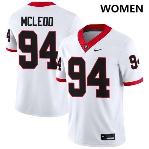 Women Xzavier McLeod White Georgia Bulldogs #94 College Football High School Jersey 507732-193