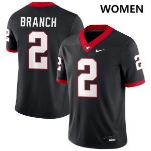 Women Zion Branch Black Georgia Bulldogs #2 College Football Stitched Jersey 791028-353