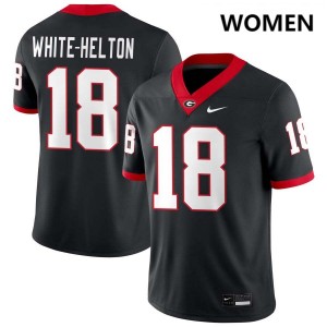 Women Sacovie White-Helton Black Georgia Bulldogs #18 College Football NCAA Jerseys 809455-957