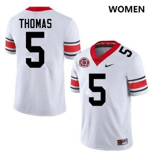 Women Noah Thomas 40th Anniversary White Georgia Bulldogs #5 College Football Official Jerseys 104909-279