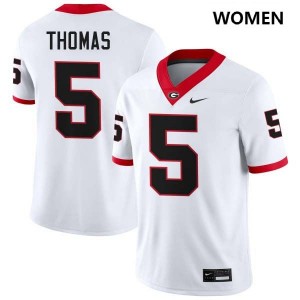 Women Noah Thomas White Georgia Bulldogs #5 College Football Game Jersey 762651-756