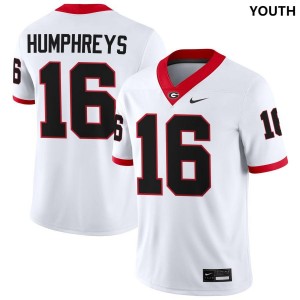 Youth London Humphreys White Georgia Bulldogs #16 College Football Embroidery Jerseys 839983-729