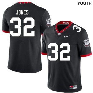 Youth Cash Jones 100th Anniversary Black Georgia Bulldogs #32 College Football 2025 Jersey 970298-897