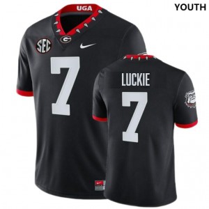 Youth Lawson Luckie 100th Anniversary Black Georgia Bulldogs #7 College Football Stitched Jersey 351408-368