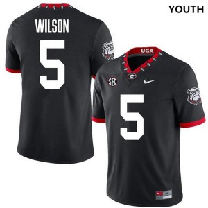 Youth Raylen Wilson 100th Anniversary Black Georgia Bulldogs #5 College Football Official Jersey 459482-738