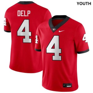 Youth Oscar Delp Red Georgia Bulldogs #4 College Football Replica Jerseys 187753-785