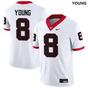 Youth Colbie Young White Georgia Bulldogs #8 College Football NCAA Jersey 278565-793
