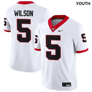 Youth Raylen Wilson White Georgia Bulldogs #5 College Football Embroidery Jerseys 448639-254