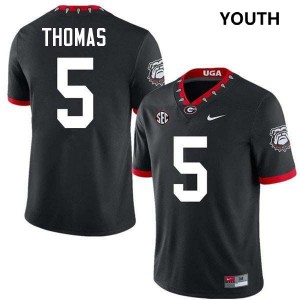 Youth Noah Thomas 100th Anniversary Black Georgia Bulldogs #5 College Football NCAA Jerseys 333822-906