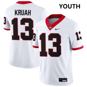 Youth AJ Kruah White Georgia Bulldogs #13 College Football Embroidery Jerseys 529550-152