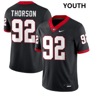 Youth Brett Thorson Black Georgia Bulldogs #92 College Football Replica Jersey 197048-297
