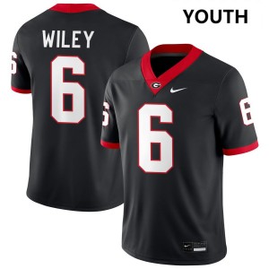 Youth CJ Wiley Black Georgia Bulldogs #6 College Football 2025-26 Jerseys 602312-318