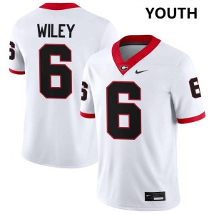 Youth CJ Wiley White Georgia Bulldogs #6 College Football Player Jerseys 530680-269