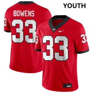 Youth Chauncey Bowens Red Georgia Bulldogs #33 College Football 2025-26 Jersey 266606-791