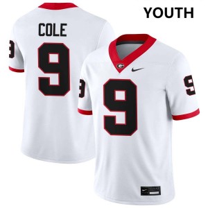 Youth Chris Cole White Georgia Bulldogs #9 College Football Alumni Jerseys 621344-254