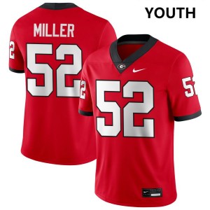 Youth Christen Miller Red Georgia Bulldogs #52 College Football Replica Jerseys 641498-267