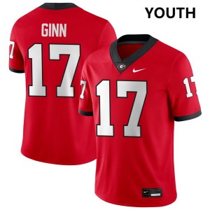 Youth Colter Ginn Red Georgia Bulldogs #17 College Football Game Jersey 843214-919