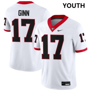 Youth Colter Ginn White Georgia Bulldogs #17 College Football Player Jersey 201938-874