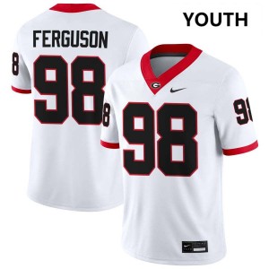 Youth Connor Ferguson White Georgia Bulldogs #98 College Football Official Jersey 756101-401