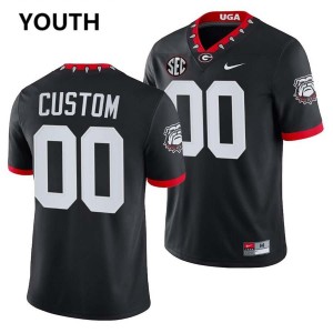 Youth Custom 100th Anniversary Black Georgia Bulldogs #00 College Football High School Jerseys 817917-170