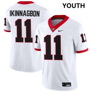 Youth Darren Ikinnagbon White Georgia Bulldogs #11 College Football University Jersey 859988-171