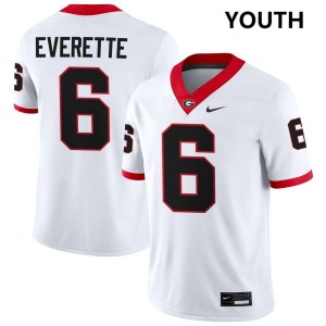 Youth Daylen Everette White Georgia Bulldogs #6 College Football University Jersey 767510-213