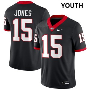 Youth Demello Jones Black Georgia Bulldogs #15 College Football Limited Jersey 401495-131