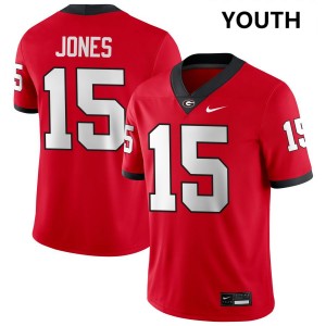 Youth Demello Jones Red Georgia Bulldogs #15 College Football 2025-26 Jersey 191616-510